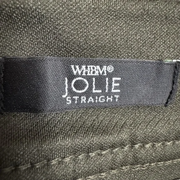 WHBM Jolie Straight Luxe Stretch Pants Size 8 Olive Green Gold Button Sailor - Picture 8 of 16